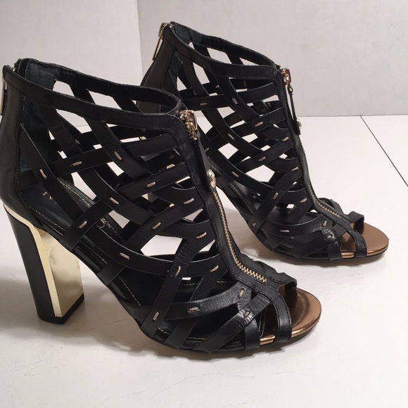 Ivanka Trump Leather Heel Sandals Black 8M - Picture 3 of 6